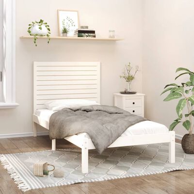 vidaXL Cadre de lit sans matelas blanc 100x200 cm bois massif