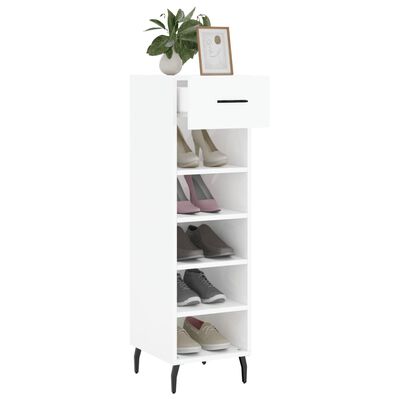 vidaXL Armoire à chaussure Blanc brillant 30x35x105 cm Bois ingénierie