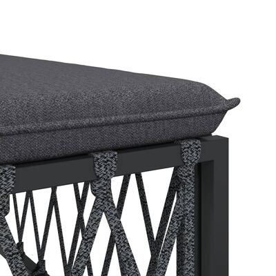 vidaXL Salon de jardin 8 pcs avec coussins anthracite acier