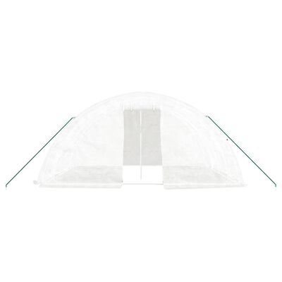 vidaXL Serre avec cadre en acier blanc 20 m² 5x4x2,3 m