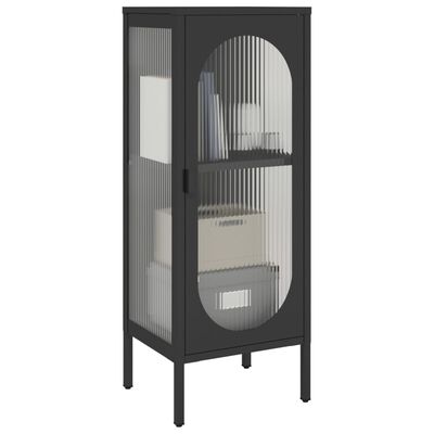 vidaXL Buffet noir 40x35x105 cm verre et acier