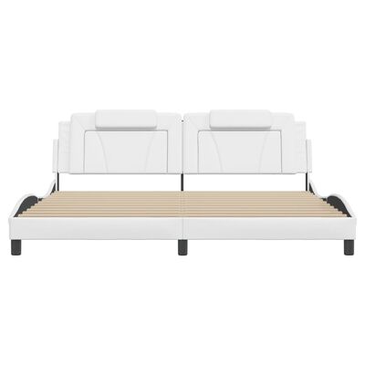 vidaXL Cadre de lit sans matelas blanc 200x200 cm similicuir