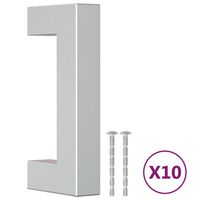 vidaXL Poignées d'armoire 10 pcs argenté 64 mm acier inoxydable