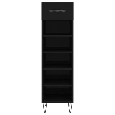 vidaXL Armoire à chaussures noir 30x35x105 cm bois d'ingénierie