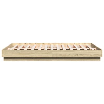 vidaXL Cadre de lit avec LED sans matelas chêne sonoma 120x200 cm