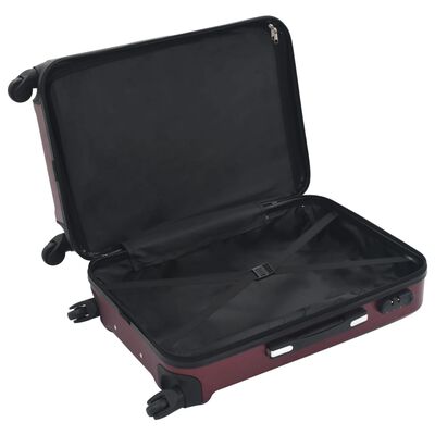 vidaXL Valise rigide 3 pcs Rouge bordeaux ABS