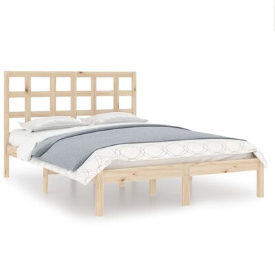 vidaXL Cadre de lit Bois massif 140x190 cm