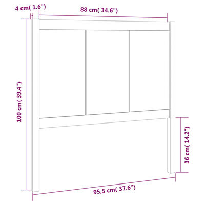 vidaXL Tête de lit Noir 95,5x4x100 cm Bois massif de pin