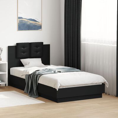 vidaXL Cadre de lit sans matelas noir 75x190 cm