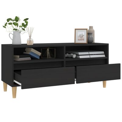 vidaXL Meuble TV noir 100x34,5x44,5 cm bois d'ingénierie