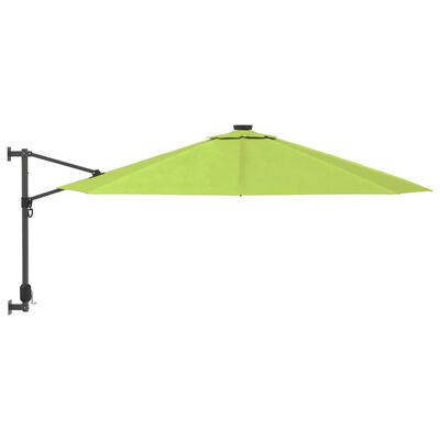 vidaXL Parasol mural avec LES pomme verte 290 cm