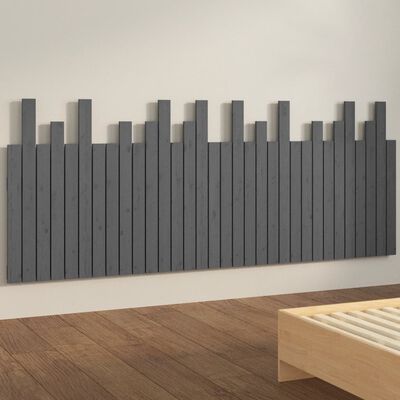 vidaXL Tête de lit murale Gris 204x3x80 cm Bois massif de pin