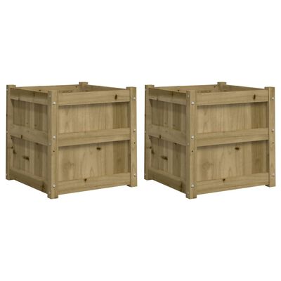 vidaXL Jardinières 2 pcs bois de pin imprégné