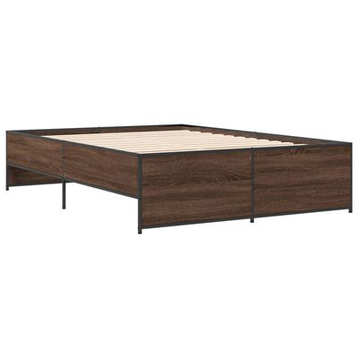 vidaXL Cadre de lit sans matelas chêne marron 135x190 cm