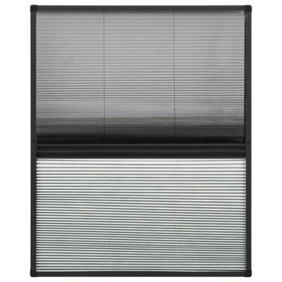 vidaXL Moustiquaire plissée pour fenêtre Aluminium 60x80cm avec auvent