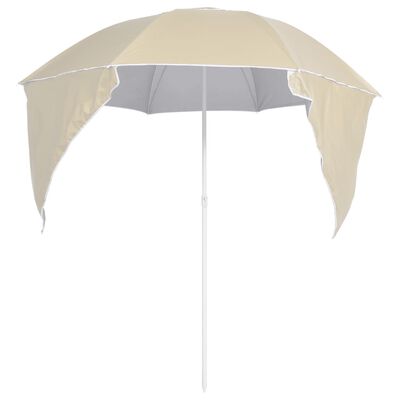 vidaXL Parasol de plage avec parois latérales sable 215 cm