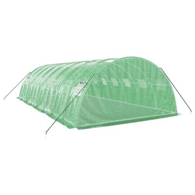 vidaXL Serre avec cadre en acier vert 32 m² 8x4x2 m