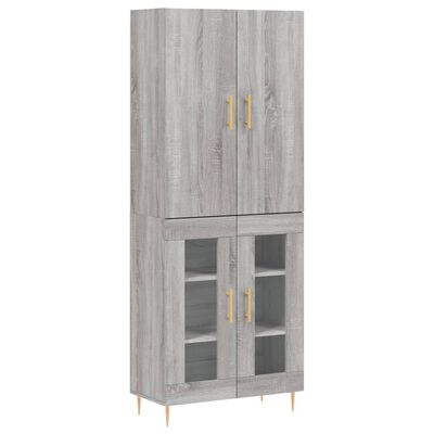 vidaXL Buffet haut Sonoma gris 69,5x34x180 cm Bois d'ingénierie