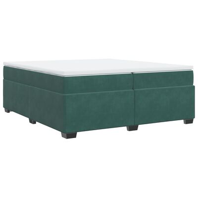 vidaXL Sommier à lattes de lit et matelas Vert foncé 200x200cm Velours