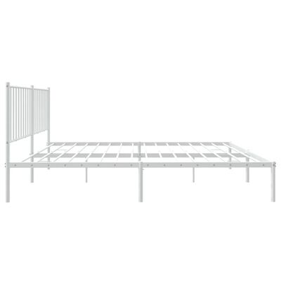 vidaXL Cadre de lit métal sans matelas et tête de lit blanc 150x200 cm