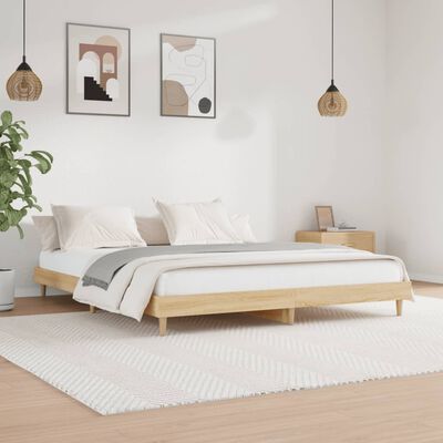 vidaXL Cadre de lit sans matelas chêne sonoma 150x200 cm