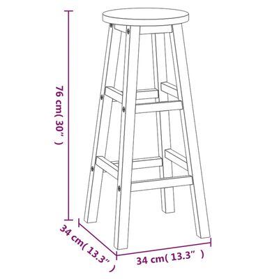 vidaXL Ensemble de bar de jardin 7 pcs bois d'acacia solide