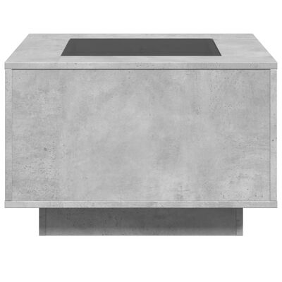 vidaXL Table basse avec LED gris béton 60x60x40 cm bois d'ingénierie