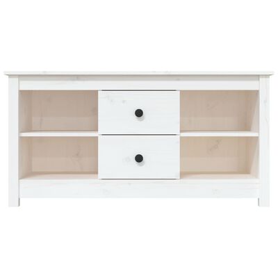 vidaXL Meuble TV Blanc 103x36,5x52 cm Bois de pin massif