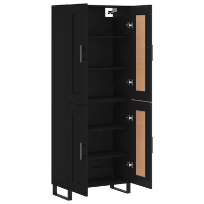 vidaXL Buffet haut Noir 69,5x34x180 cm Bois d'ingénierie