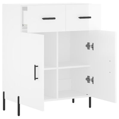 vidaXL Buffet Blanc brillant 69,5x34x90 cm Bois d'ingénierie