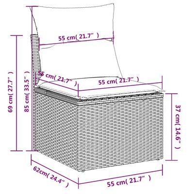 vidaXL Salon de jardin 6 pcs avec coussins noir résine tressée