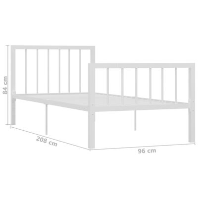 vidaXL Cadre de lit sans matelas blanc métal 90x200 cm