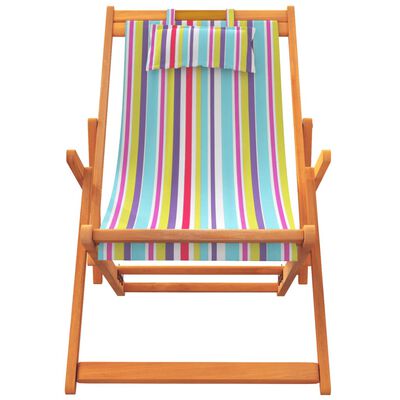 vidaXL Chaises de plage pliables lot de 2 multicolore tissu