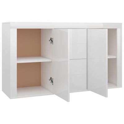 vidaXL Buffet Blanc brillant 120x36x69 cm Bois d’ingénierie