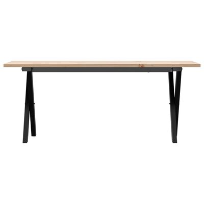 vidaXL Table basse cadre en X 110x40x45 cm bois de pin massif et fonte