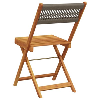 vidaXL Chaises de bistrot lot de 2 gris bois d'acacia et corde