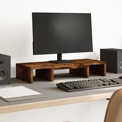 vidaXL Support de moniteur réglable chêne fumé bois d'ingénierie