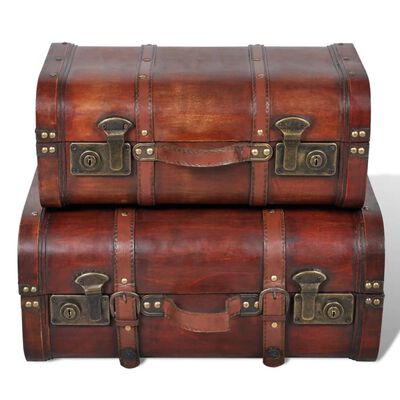 Coffre de rangement en bois brun par Vintiquewise de 16 po x 17,75