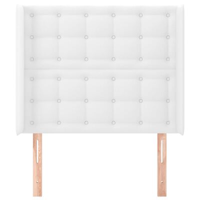 vidaXL Tête de lit avec oreilles Blanc 93x16x118/128 cm Similicuir