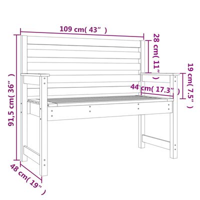 vidaXL Banc de jardin 109x48x91,5 cm bois massif de douglas