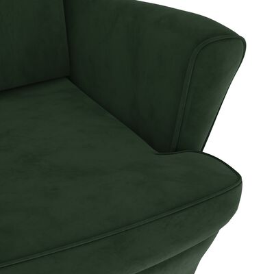 vidaXL Fauteuil vert foncé velours