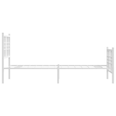 vidaXL Cadre de lit métal sans matelas avec pied de lit blanc 80x200cm