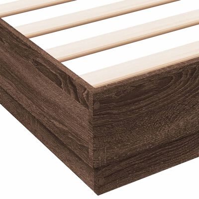 vidaXL Cadre de lit chêne marron 140x200 cm bois d'ingénierie