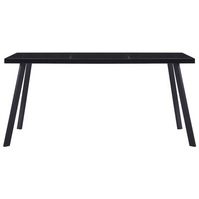 vidaXL Table à manger Noir 180x90x75 cm Verre trempé