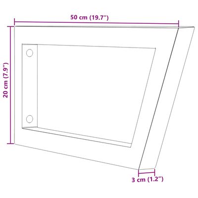 vidaXL Supports d'étagères pour lavabo 2 pcs blanc trapèze acier