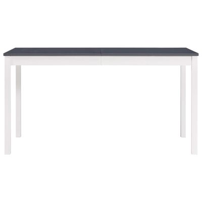 vidaXL Table à manger Blanc et gris 140x70x73 cm Bois de pin