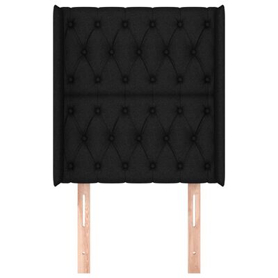 vidaXL Tête de lit avec oreilles Noir 83x16x118/128 cm Tissu