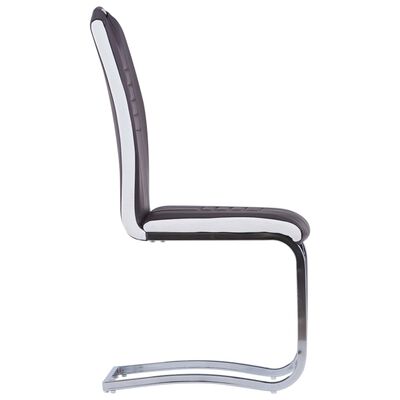 vidaXL Chaises à manger cantilever lot de 2 marron similicuir