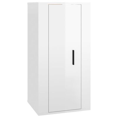 vidaXL Ensemble de meubles TV 2 pcs blanc brillant bois d'ingénierie