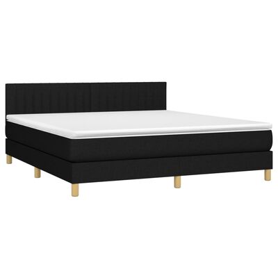 vidaXL Sommier à lattes de lit avec matelas Noir 180x200 cm Tissu